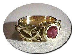 Harpy's Scottish  Irish Gold Ruby Ring